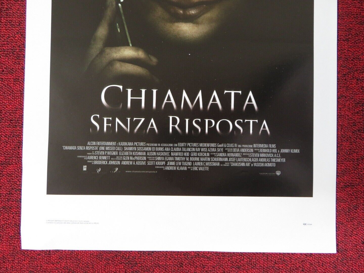 ONE MISSED CALL ITALIAN LOCANDINA (27.5"x13") POSTER EDWARDS BURNS 2008 Movie posters