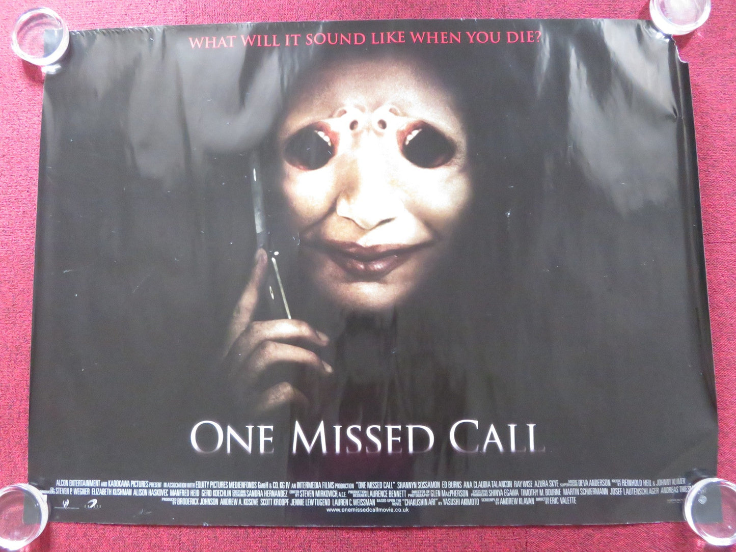 ONE MISSED CALL UK QUAD ROLLED POSTER SHANNYN SOSSAMON EDWARDS BURNS 2008 Rendezvous Cinema Movie posters