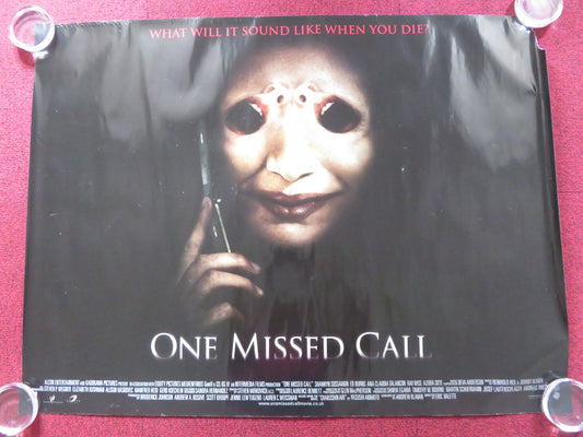 ONE MISSED CALL UK QUAD ROLLED POSTER SHANNYN SOSSAMON EDWARDS BURNS 2008 Rendezvous Cinema Movie posters