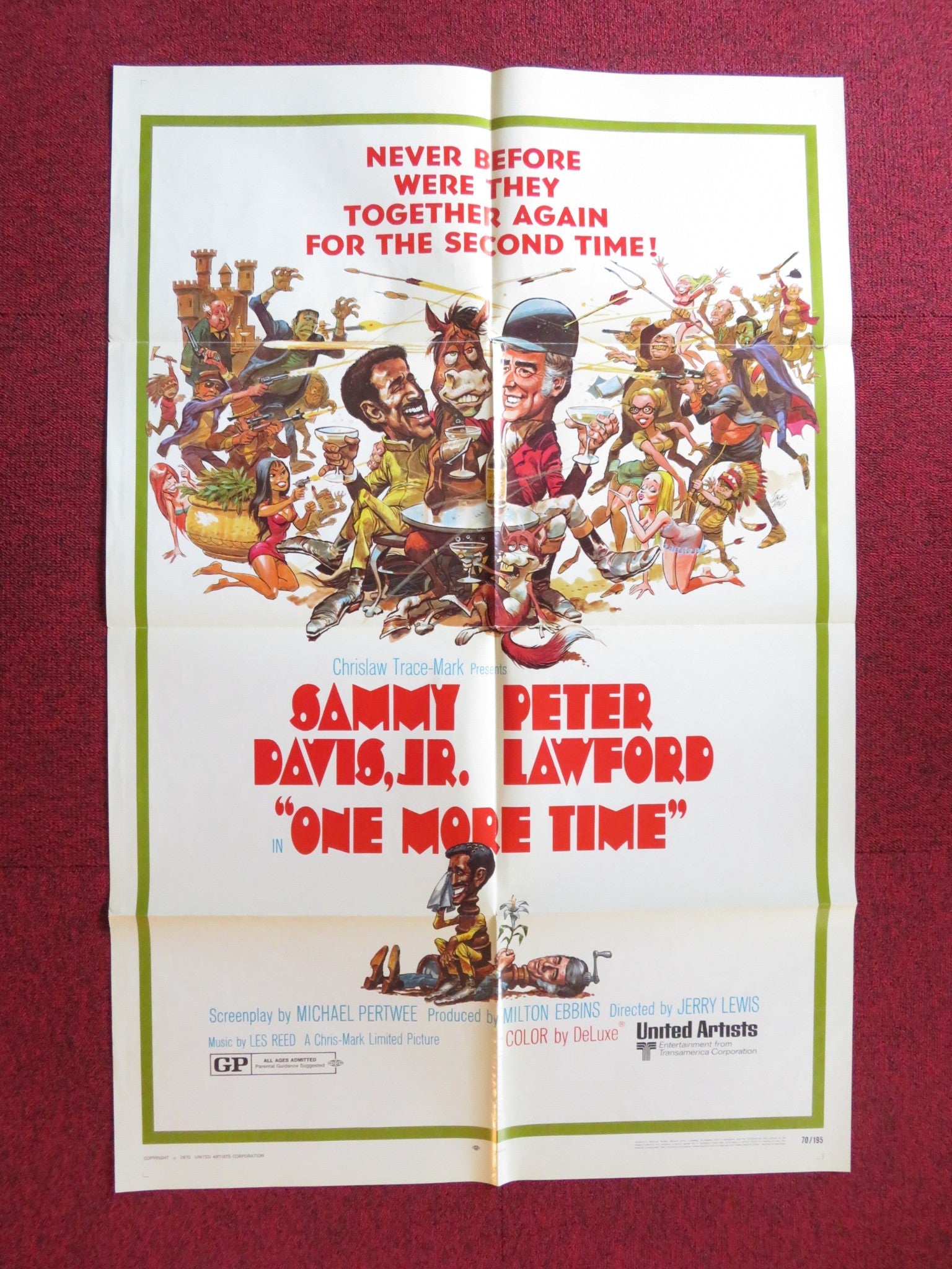 ONE MORE TIME FOLDED US ONE SHEET POSTER SAMMY DAVIS JR. PETER LAWFORD 1970 Rendezvous Cinema Movie posters