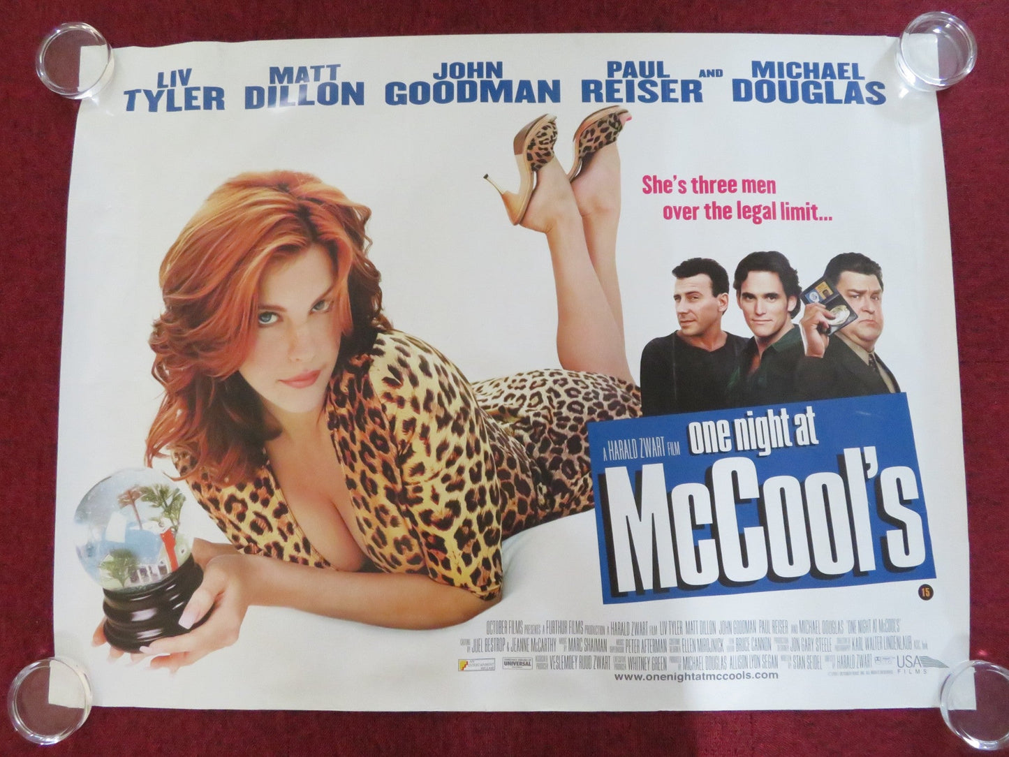 ONE NIGHT AT MCCOOL'S UK QUAD ROLLED POSTER MATT DILLON LIV TYLER 2001 Rendezvous Cinema Movie posters