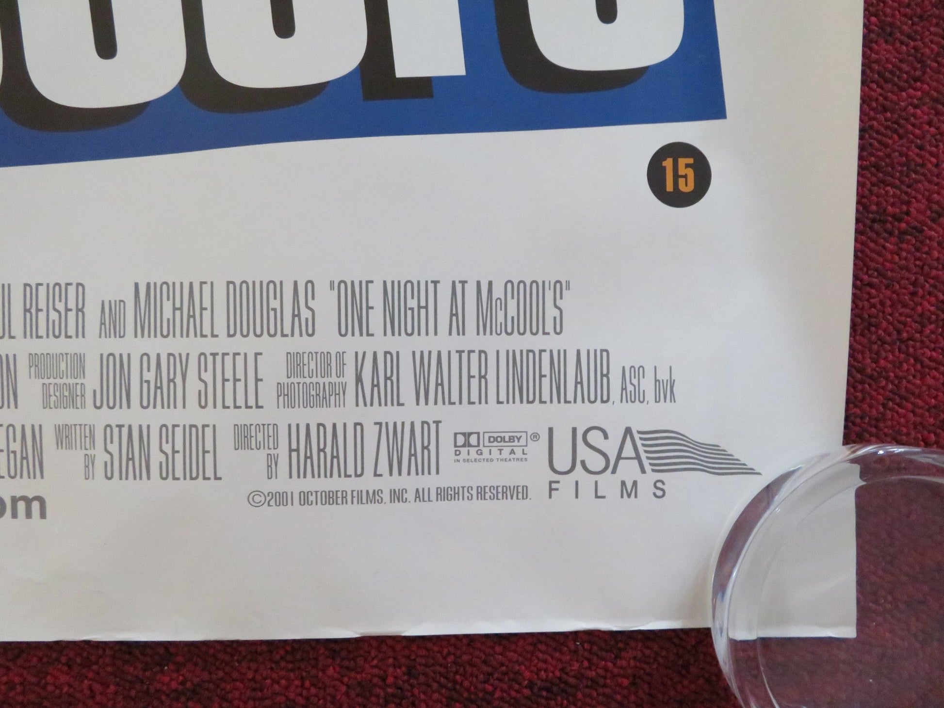 ONE NIGHT AT MCCOOL'S UK QUAD ROLLED POSTER MATT DILLON LIV TYLER 2001 Rendezvous Cinema Movie posters