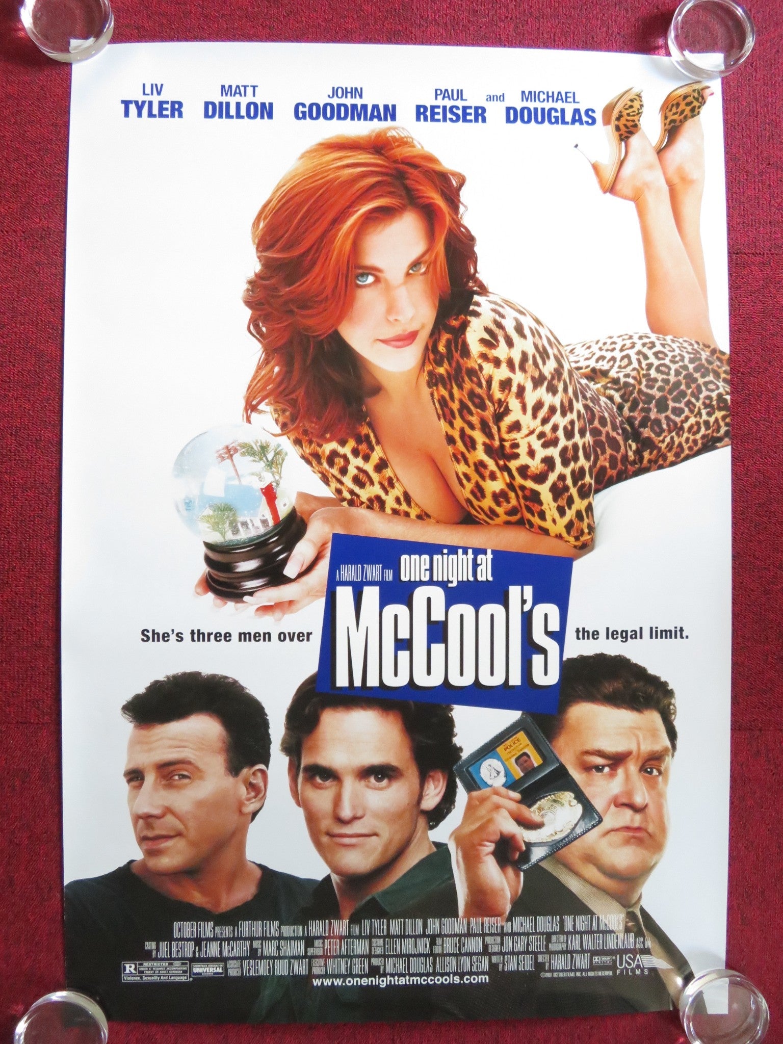 ONE NIGHT AT MCCOOL'S US ONE SHEET ROLLED POSTER MATT DILLON LIV TYLER 2001 Rendezvous Cinema Movie posters