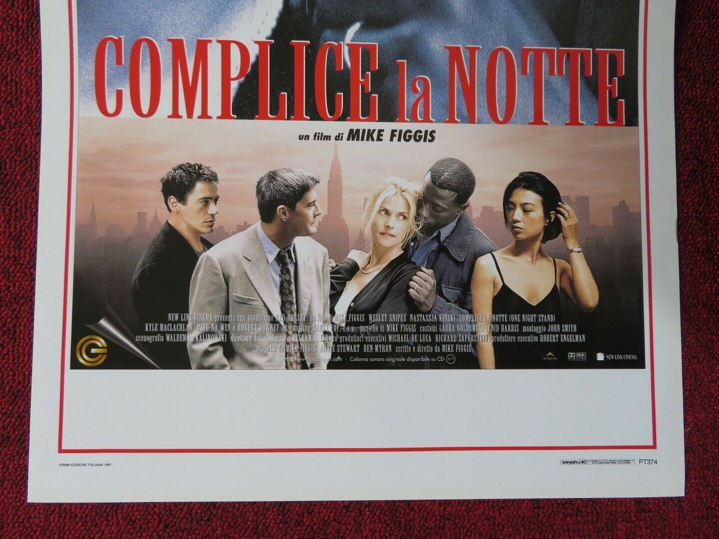 ONE NIGHT STAND ITALIAN LOCANDINA (27.5"x13") POSTER WESLEY SNIPES 1997 Movie posters
