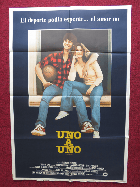 ONE ON ONE FOLDED ARGENTINA ONE SHEET POSTER BOBBY BENSON ANNETTE O'TOOLE 1977 Rendezvous Cinema Movie posters