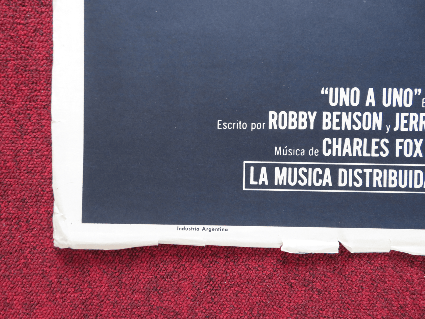 ONE ON ONE FOLDED ARGENTINA ONE SHEET POSTER BOBBY BENSON ANNETTE O'TOOLE 1977 Rendezvous Cinema Movie posters