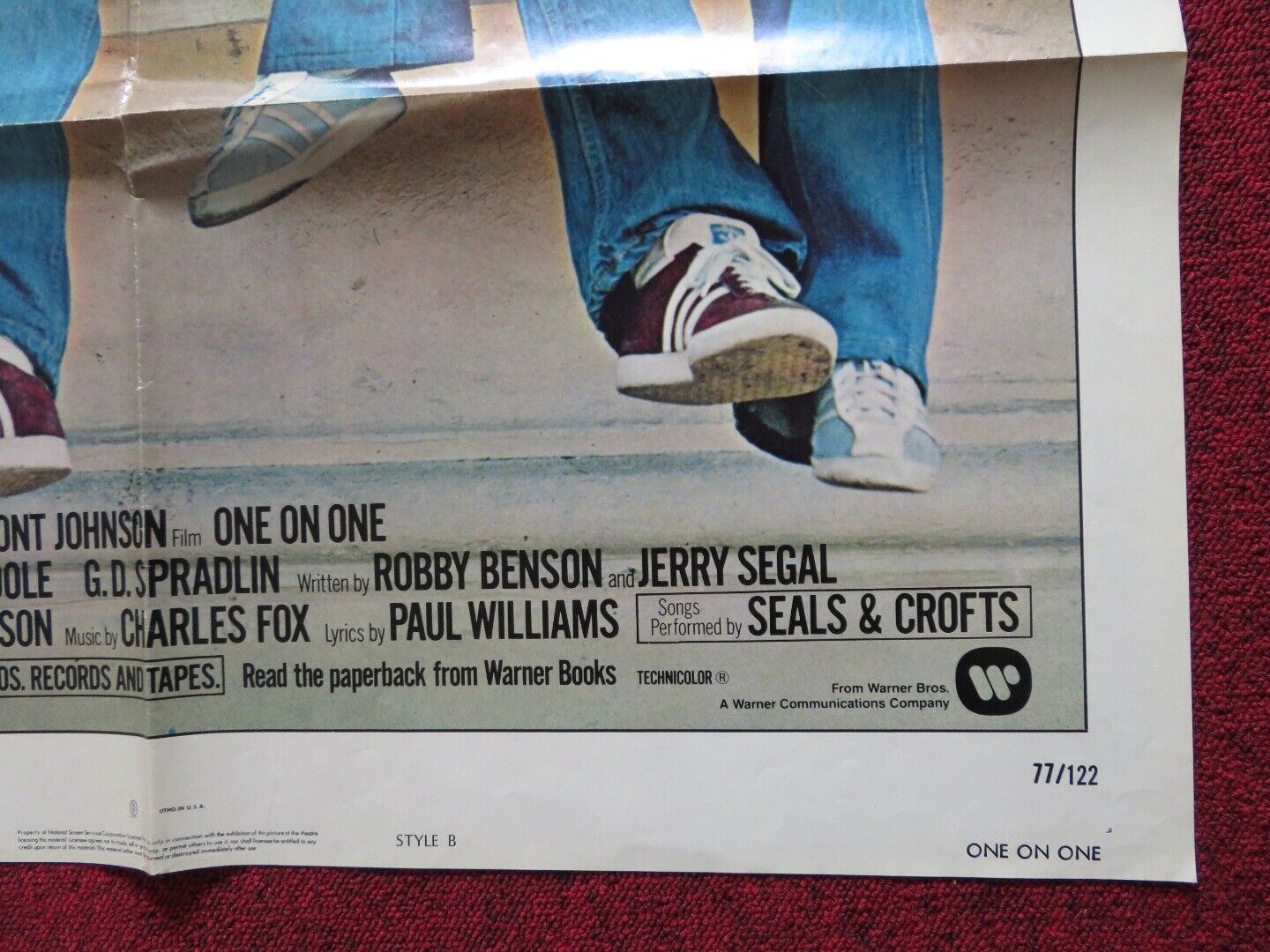 ONE ON ONE STYLE B FOLDED US ONE SHEET POSTER ANNETTE O'TOOLE ROBBY BENSON 1977 Movie posters