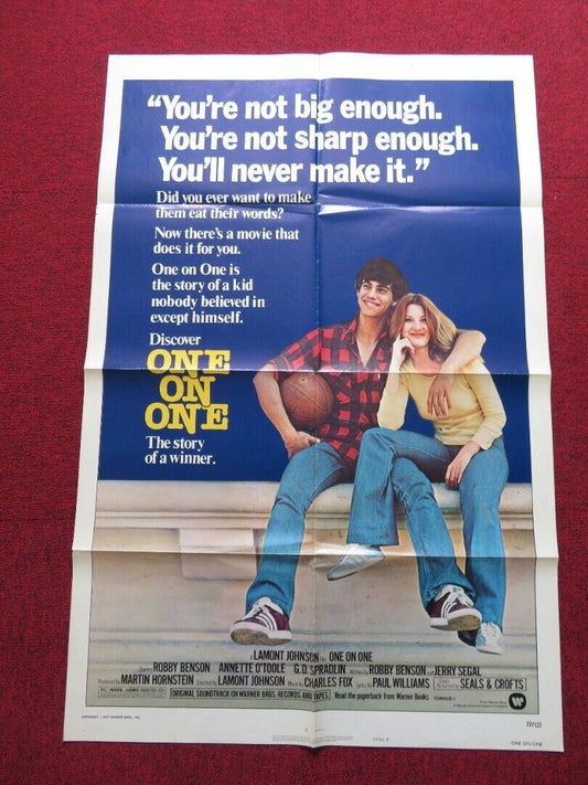 ONE ON ONE STYLE B FOLDED US ONE SHEET POSTER ANNETTE O'TOOLE ROBBY BENSON 1977 Movie posters