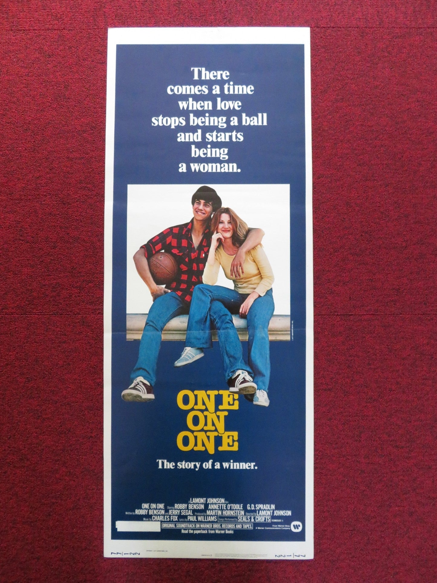 ONE ON ONE US INSERT (14"x 36") POSTER ROBBY BENSON ANNETTE O'TOOLE 1977 Rendezvous Cinema Movie posters