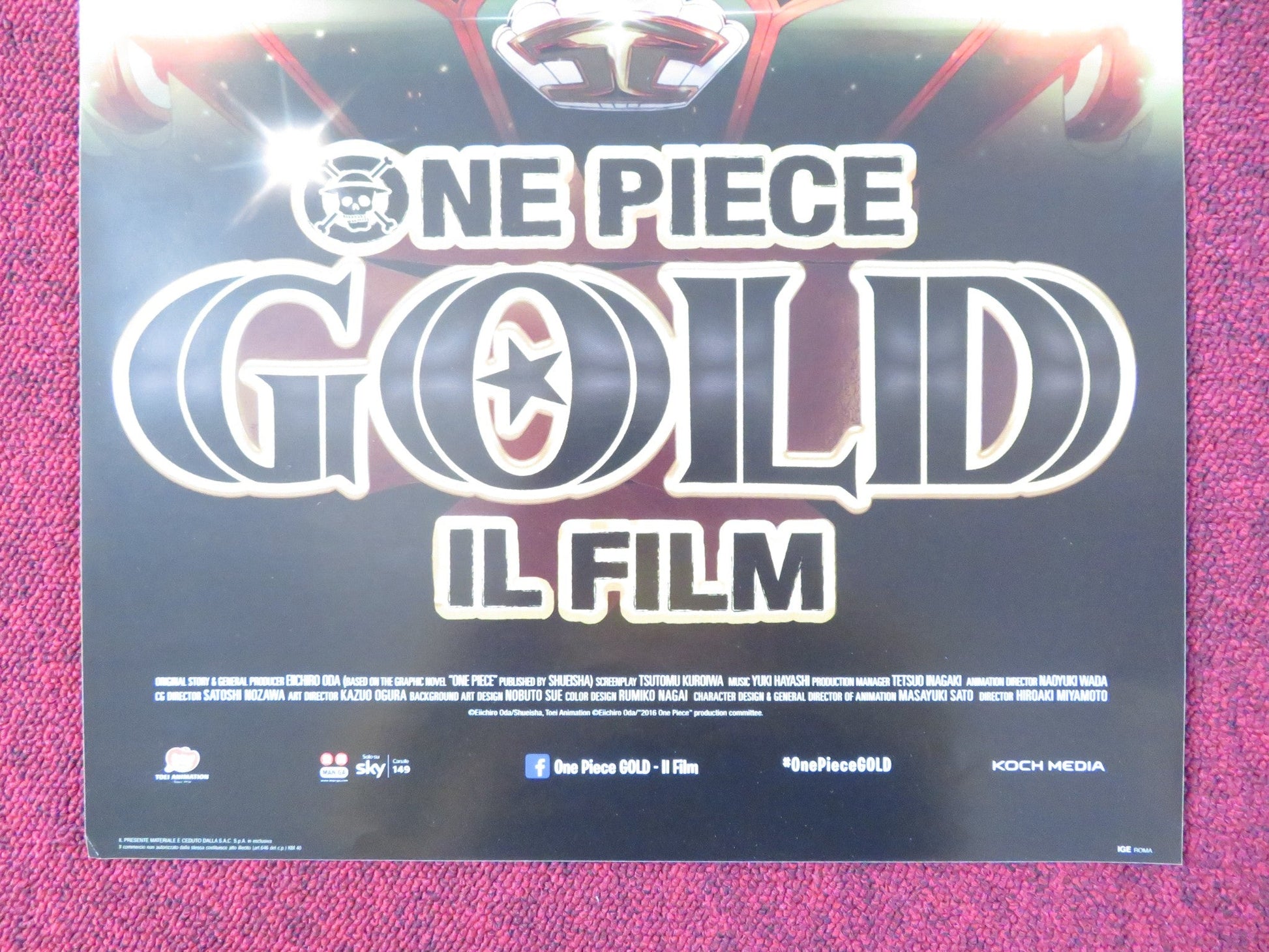 ONE PIECE FILM: GOLD ITALIAN LOCANDINA POSTER MAYUMI TANAKA NAKAI 2016 Rendezvous Cinema Movie posters