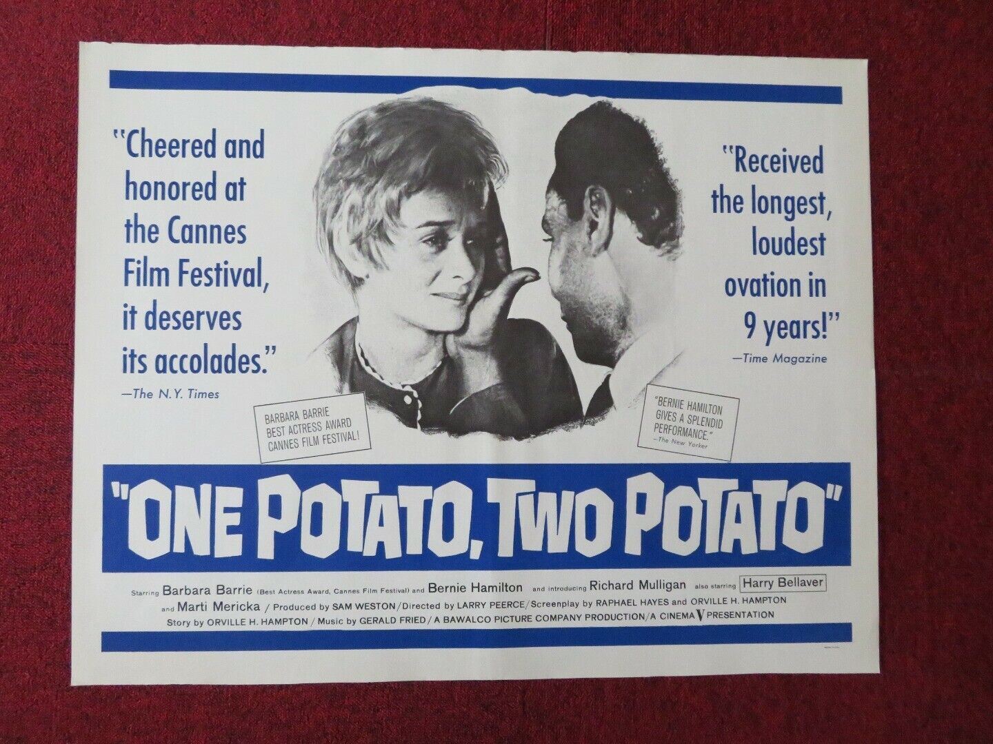 ONE POTATO, TWO POTATO US HALF SHEET (22"x 28") POSTER BARBARA BARRIE 1964 Movie posters