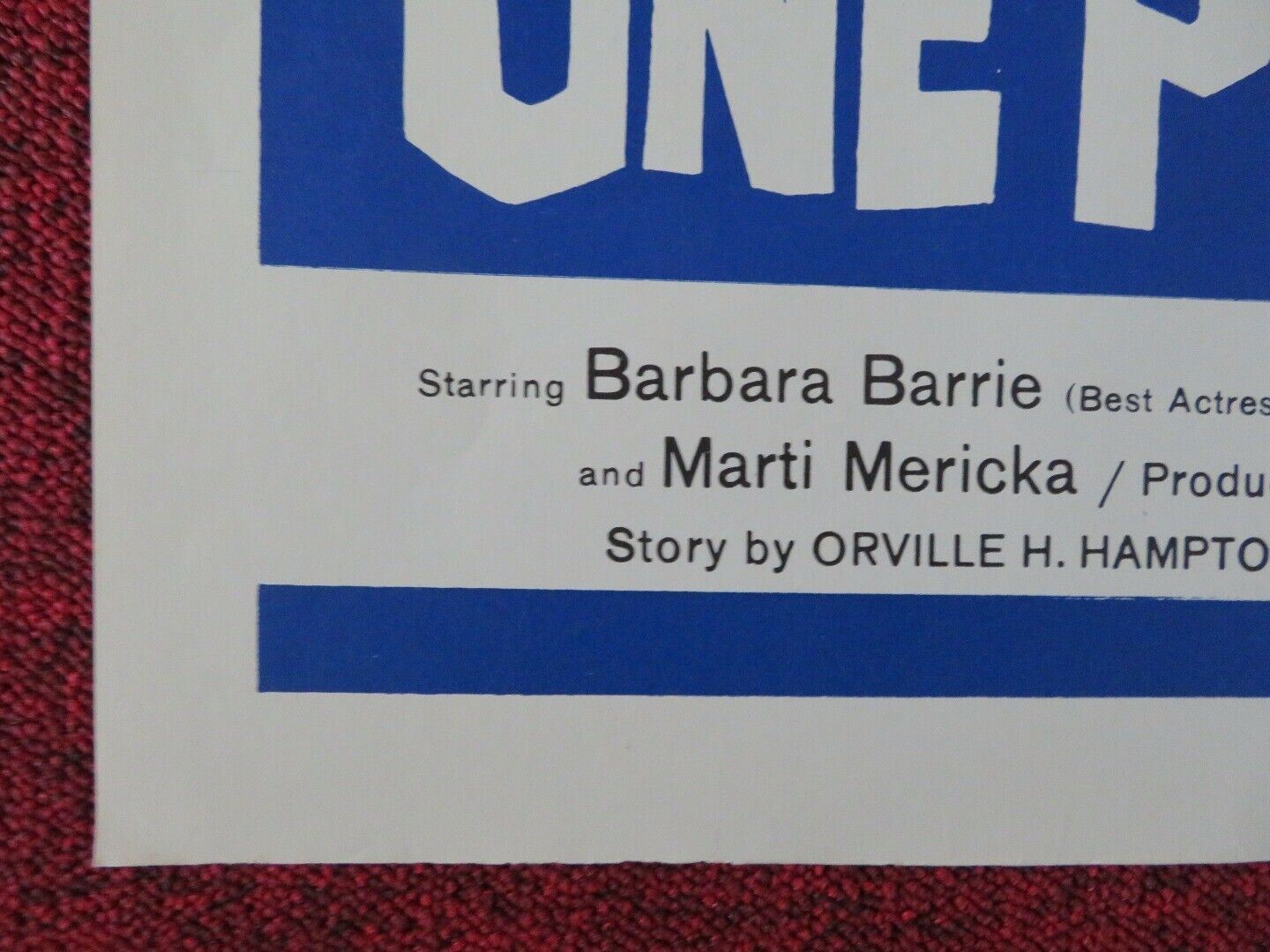 ONE POTATO, TWO POTATO US HALF SHEET (22"x 28") POSTER BARBARA BARRIE 1964 Movie posters