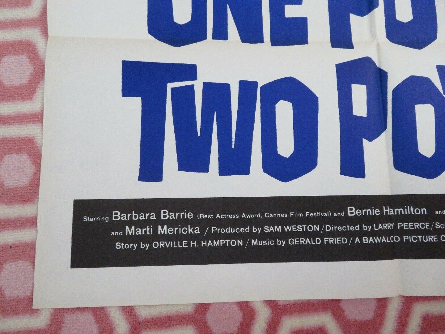 ONE POTATO, TWO POTATO US ONE SHEET (27"x 41") POSTER BARBARA BARRIE 1964 Movie posters