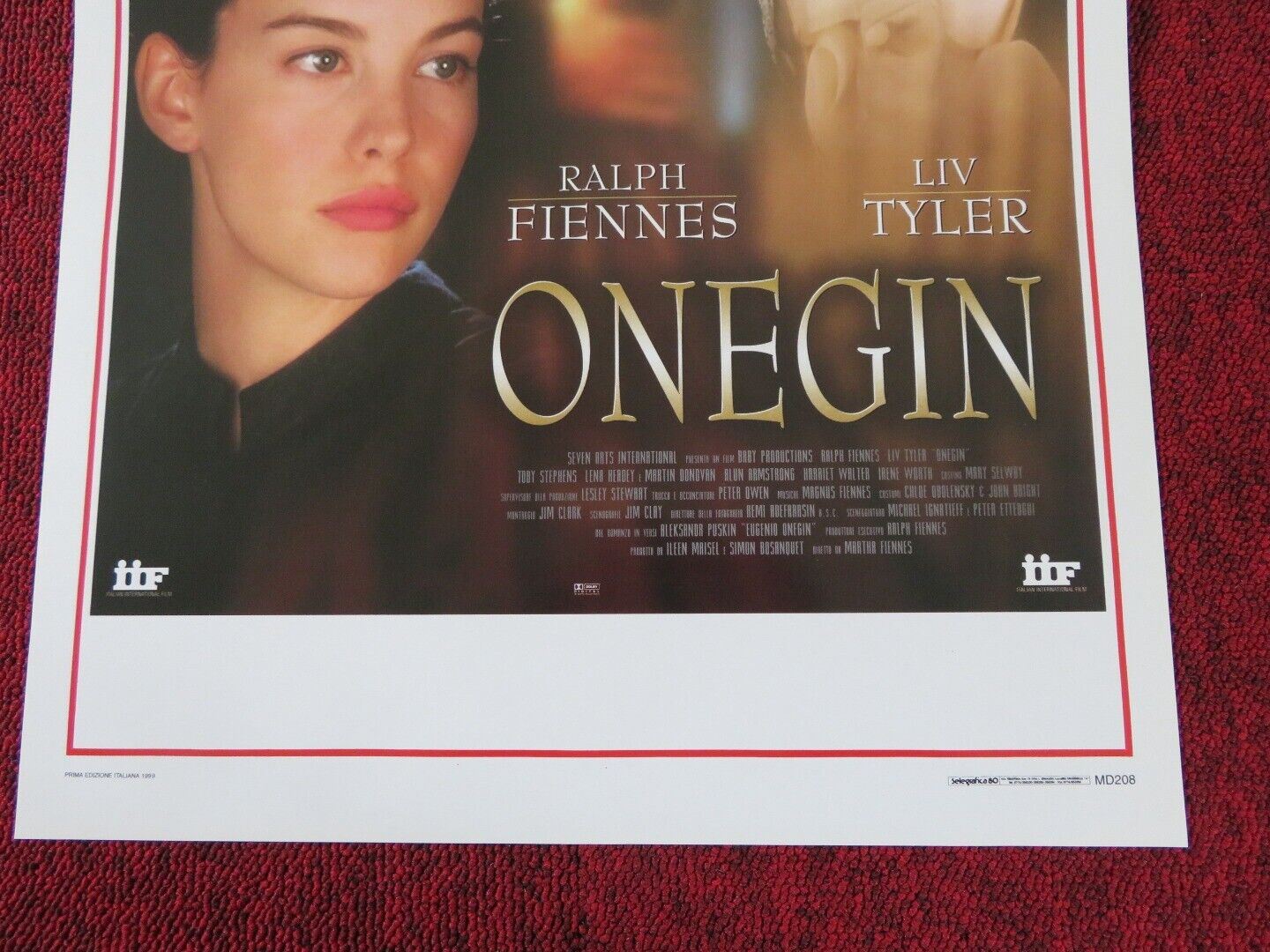 ONEGIN ITALIAN LOCANDINA (27.5"x13") POSTER LIV TYLER RALPH FIENNES 1999 Movie posters