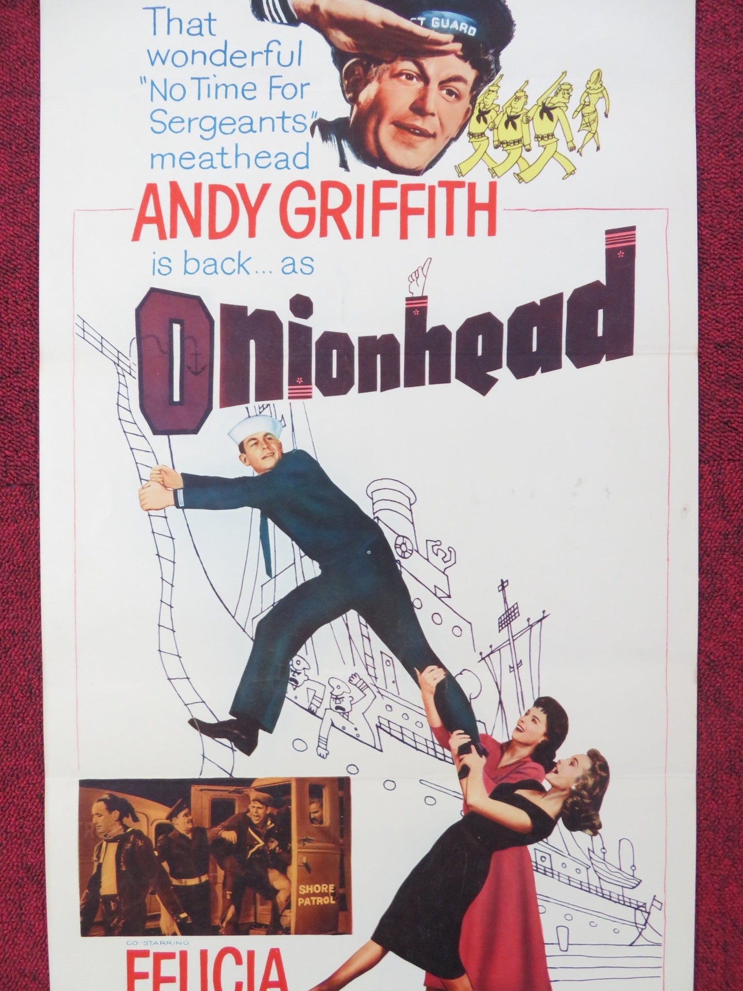 ONIONHEAD US INSERT (14"x 36") POSTER ANDY GRIFFITH WALTER MATTHAU 1958 Rendezvous Cinema Movie posters