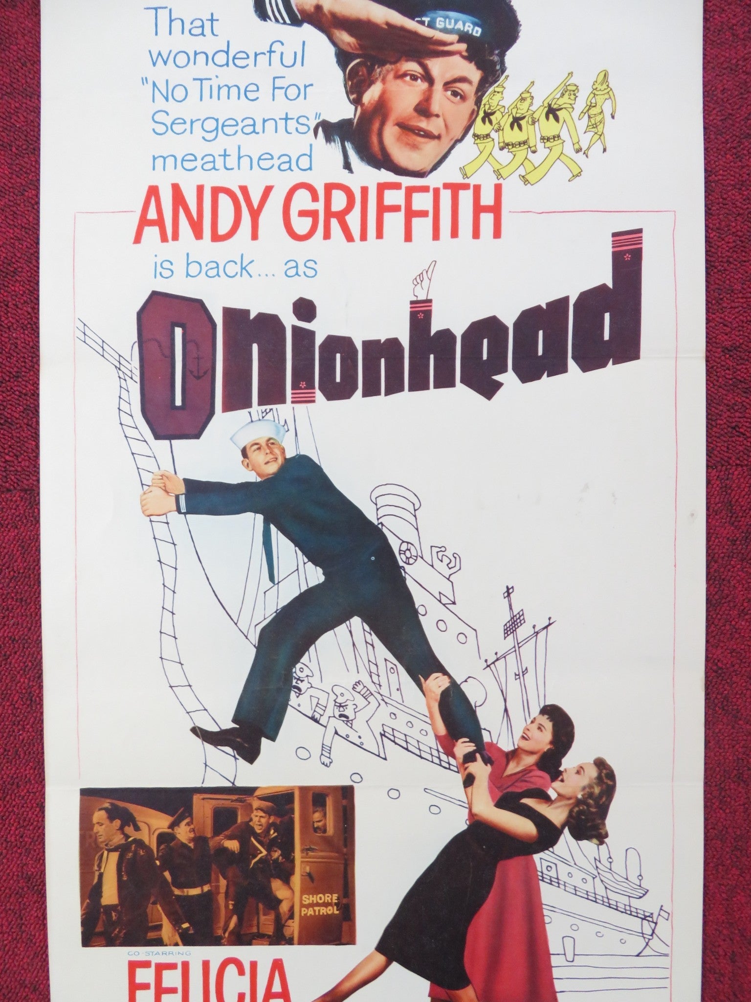 ONIONHEAD US INSERT (14"x 36") POSTER ANDY GRIFFITH WALTER MATTHAU 1958 Rendezvous Cinema Movie posters
