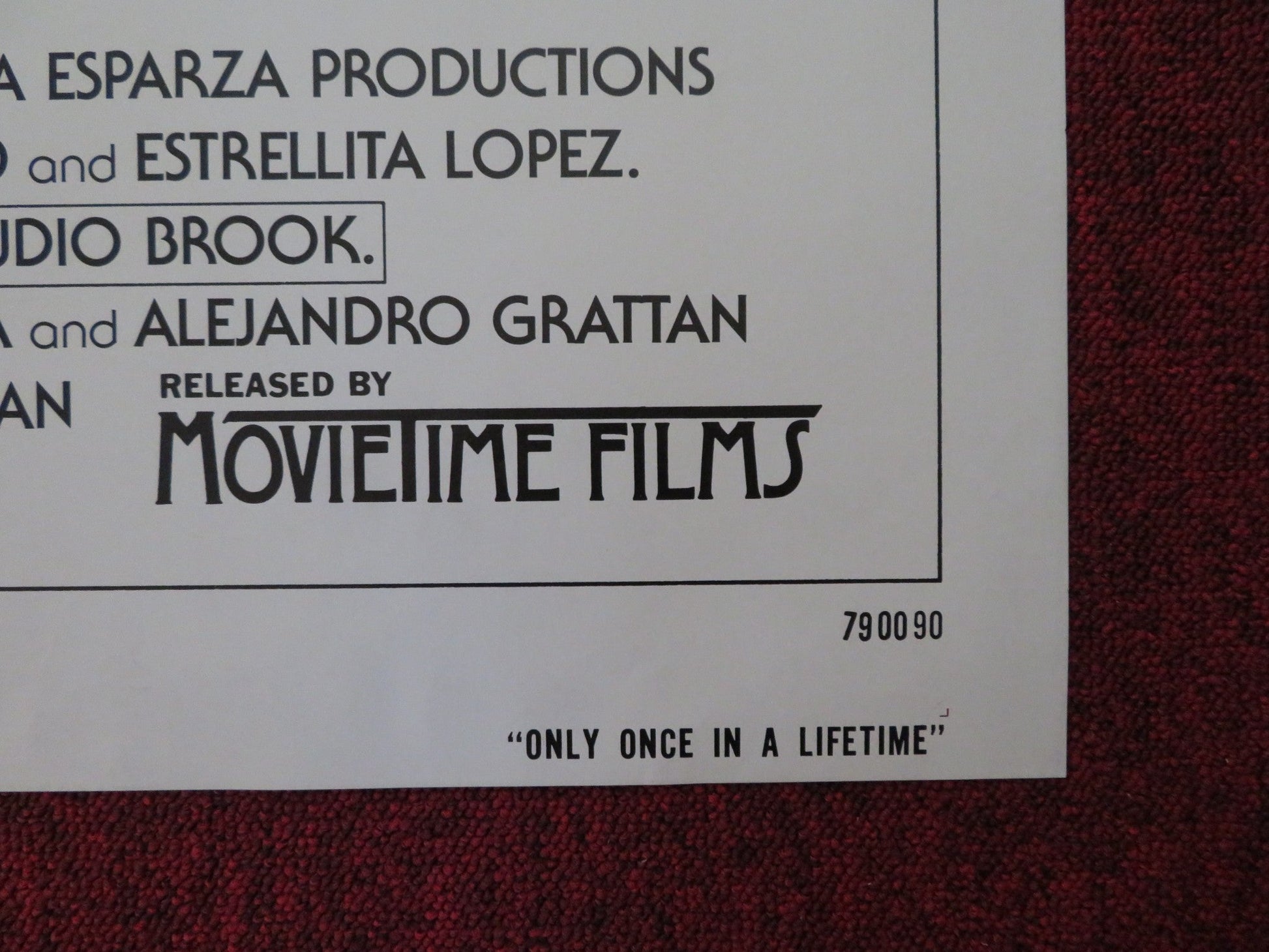 ONLY ONCE IN A LIFETIME FOLDED US ONE SHEET POSTER MIGUEL ROBELO 1979 Rendezvous Cinema Movie posters