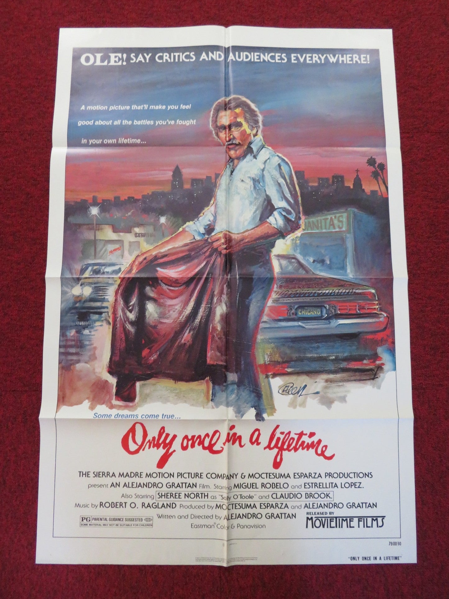 ONLY ONCE IN A LIFETIME FOLDED US ONE SHEET POSTER MIGUEL ROBELO 1979 Rendezvous Cinema Movie posters