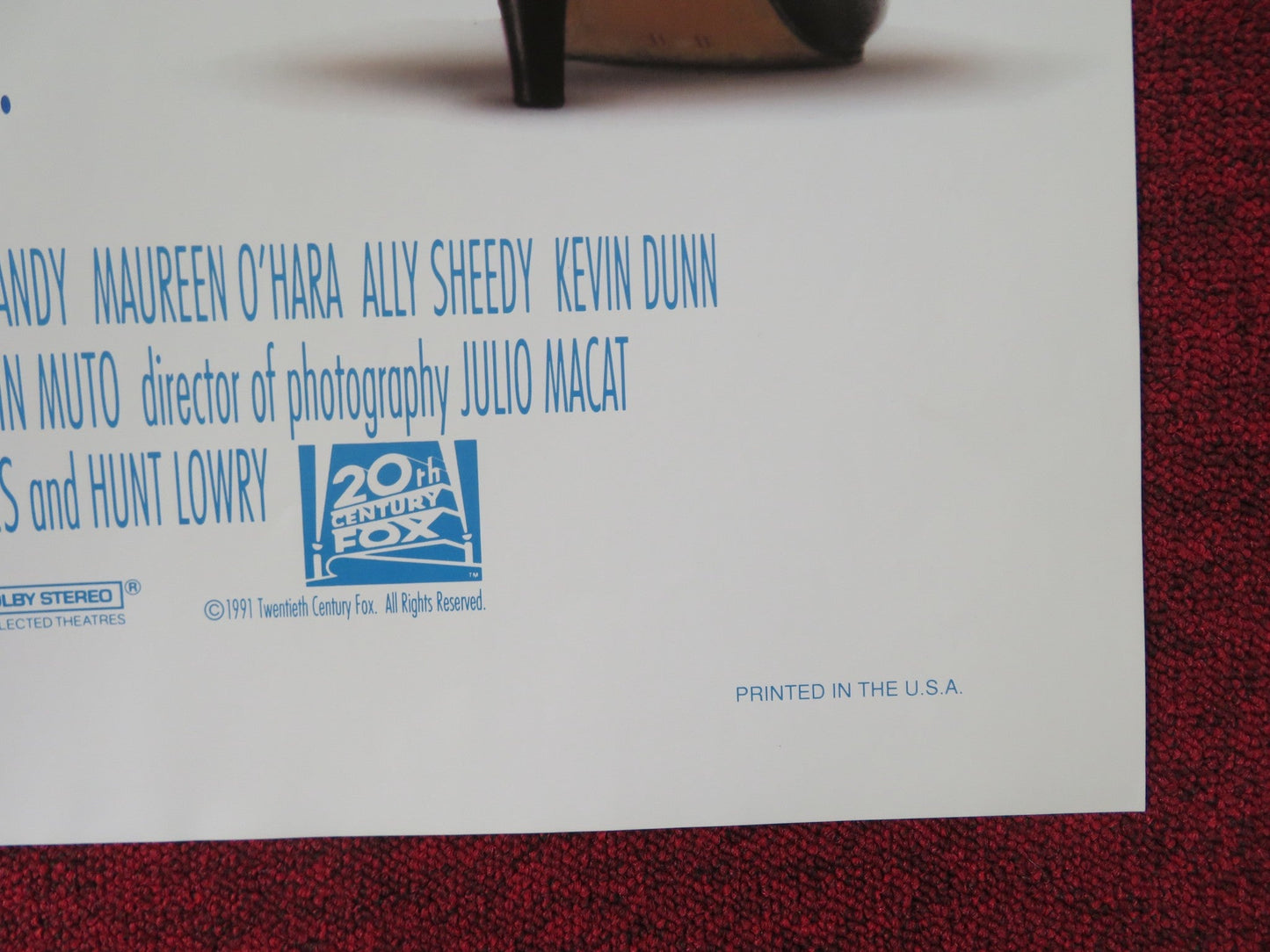ONLY THE LONELY FOLDED US ONE SHEET POSTER JOHN CANDY MAUREEN O'HARA 1991 Rendezvous Cinema Movie posters