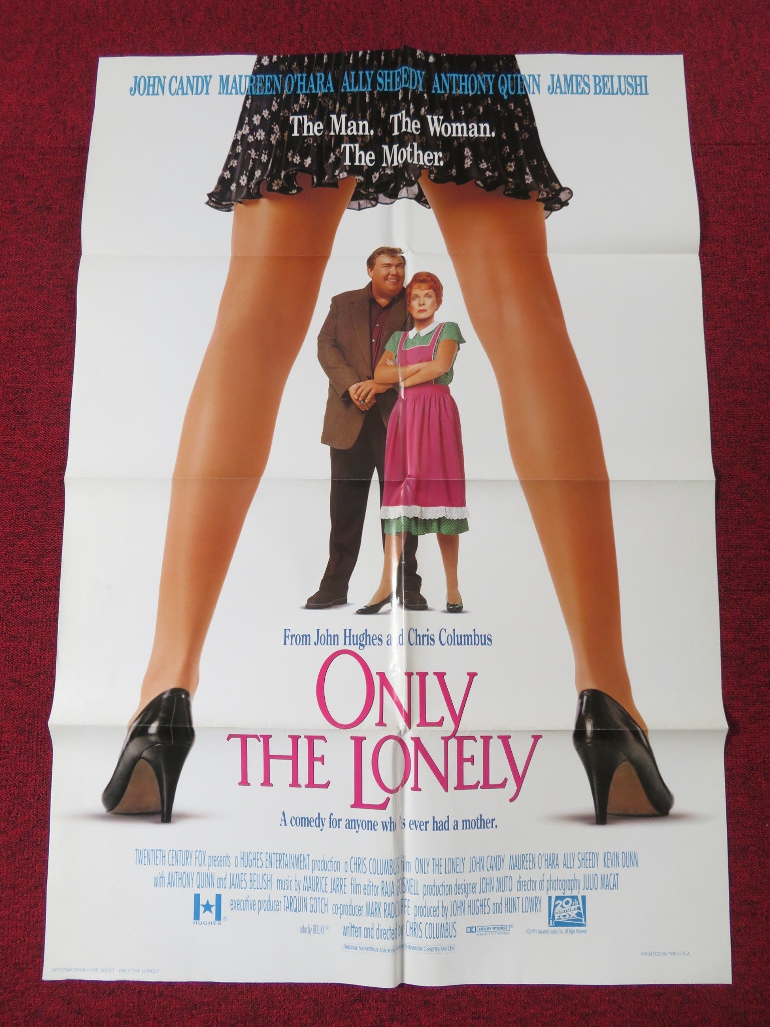ONLY THE LONELY FOLDED US ONE SHEET POSTER JOHN CANDY MAUREEN O'HARA 1991 Rendezvous Cinema Movie posters