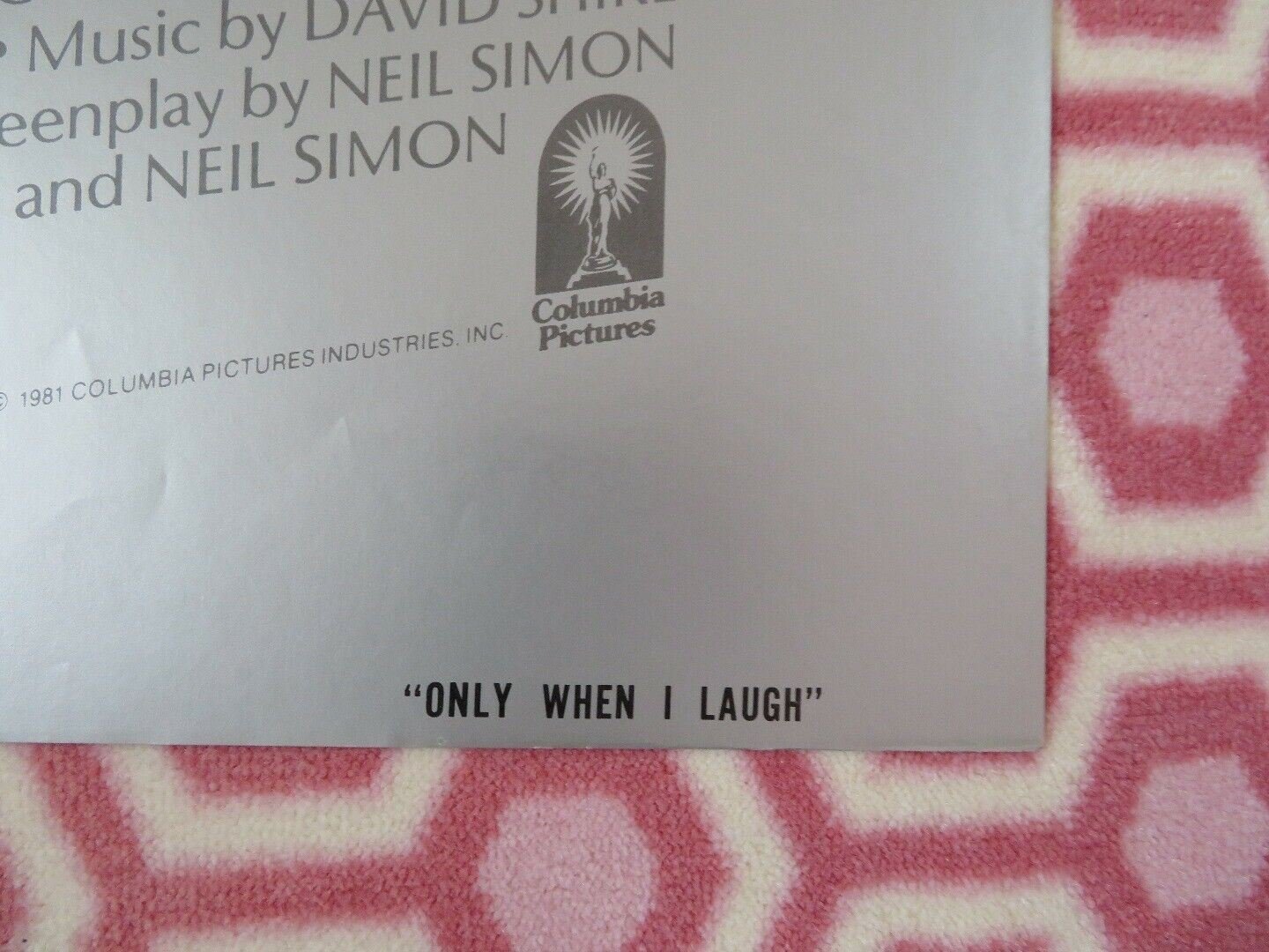 ONLY WHEN I LAUGH ONE SHEET POSTER FOLDED MARSHA MASON KRISTY MCNICHOL 1981 Movie posters