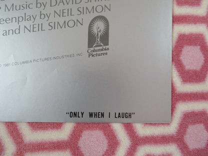 ONLY WHEN I LAUGH ONE SHEET POSTER FOLDED MARSHA MASON KRISTY MCNICHOL 1981 Movie posters