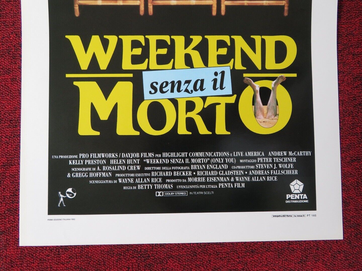 ONLY YOU ITALIAN LOCANDINA (27.5"x13") POSTER ANDREW MCCARTHY KELLY PRESTON 1992 Movie posters