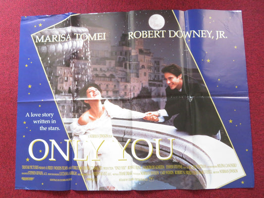 ONLY YOU UK QUAD POSTER FOLDED MARISA TOMEI ROBERT DOWNEY JR. 1994 Rendezvous Cinema Movie posters
