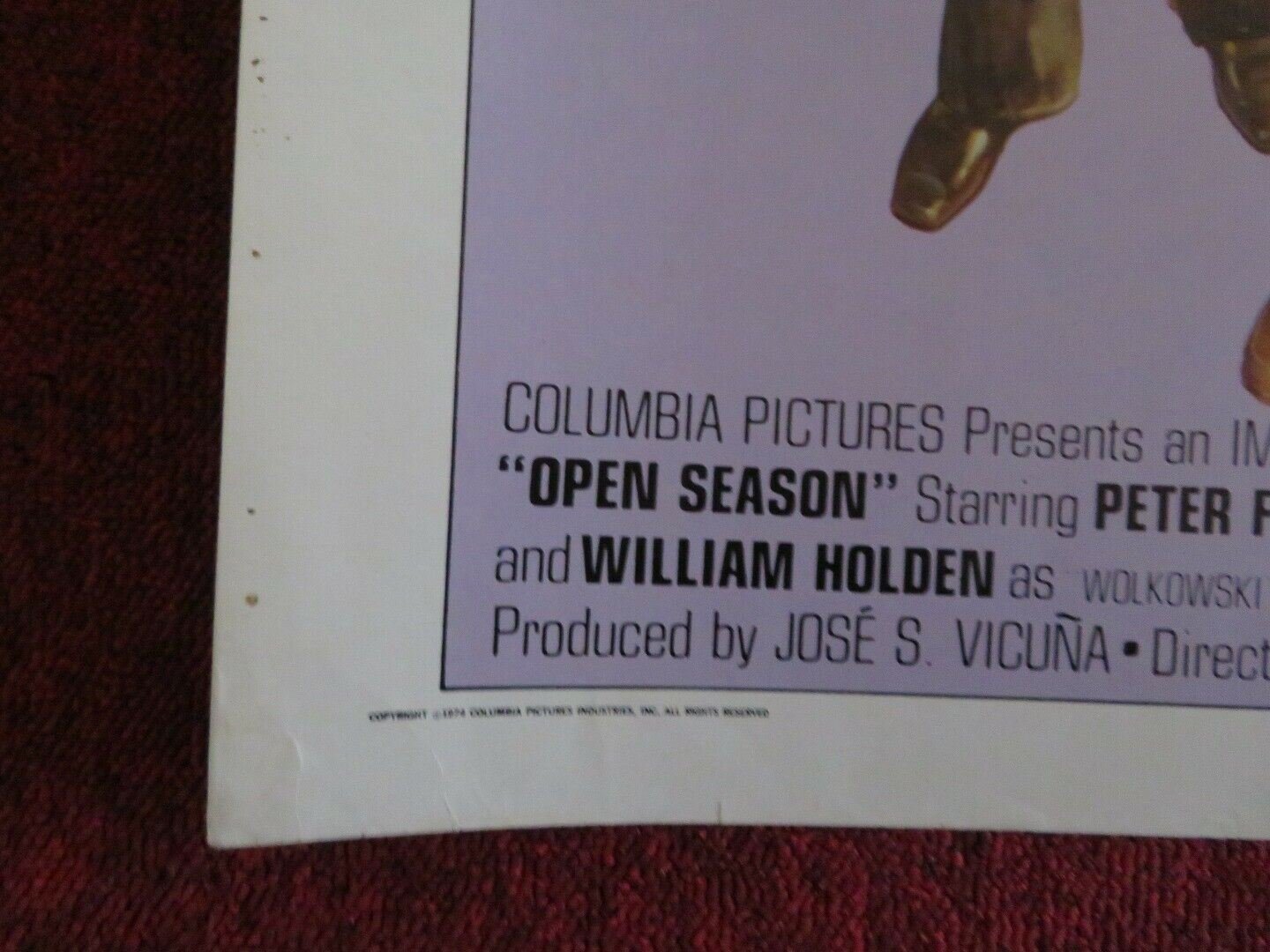 OPEN SEASON US HALF SHEET (22"x 28") POSTER PETER FONDA WILLIAM HOLDEN 1974 - Rendezvous Cinema