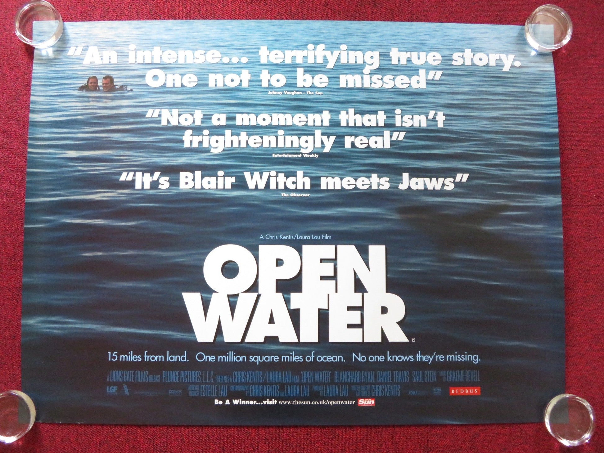 OPEN WATER UK QUAD (30"x 40") ROLLED POSTER BLANCHARD RYAN DANIEL TRAVIS 2003 Rendezvous Cinema Movie posters