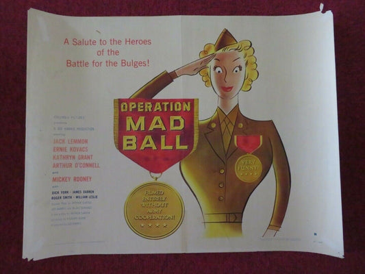 OPERATION MAD BALL US HALF SHEET (22"x 28") POSTER JACK LEMMON 1957 Movie posters