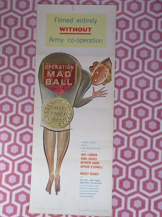 OPERATION MAD BALL US INSERT (14"x 36") POSTER JACK LEMMON ERNIE KOVACS 1957 Movie posters
