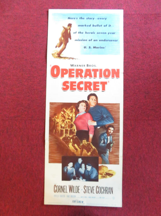 OPERATION SECRET US INSERT (14"x 36") POSTER CORNEL WILDE STEVE COCHRAN 1952 Rendezvous Cinema Movie posters