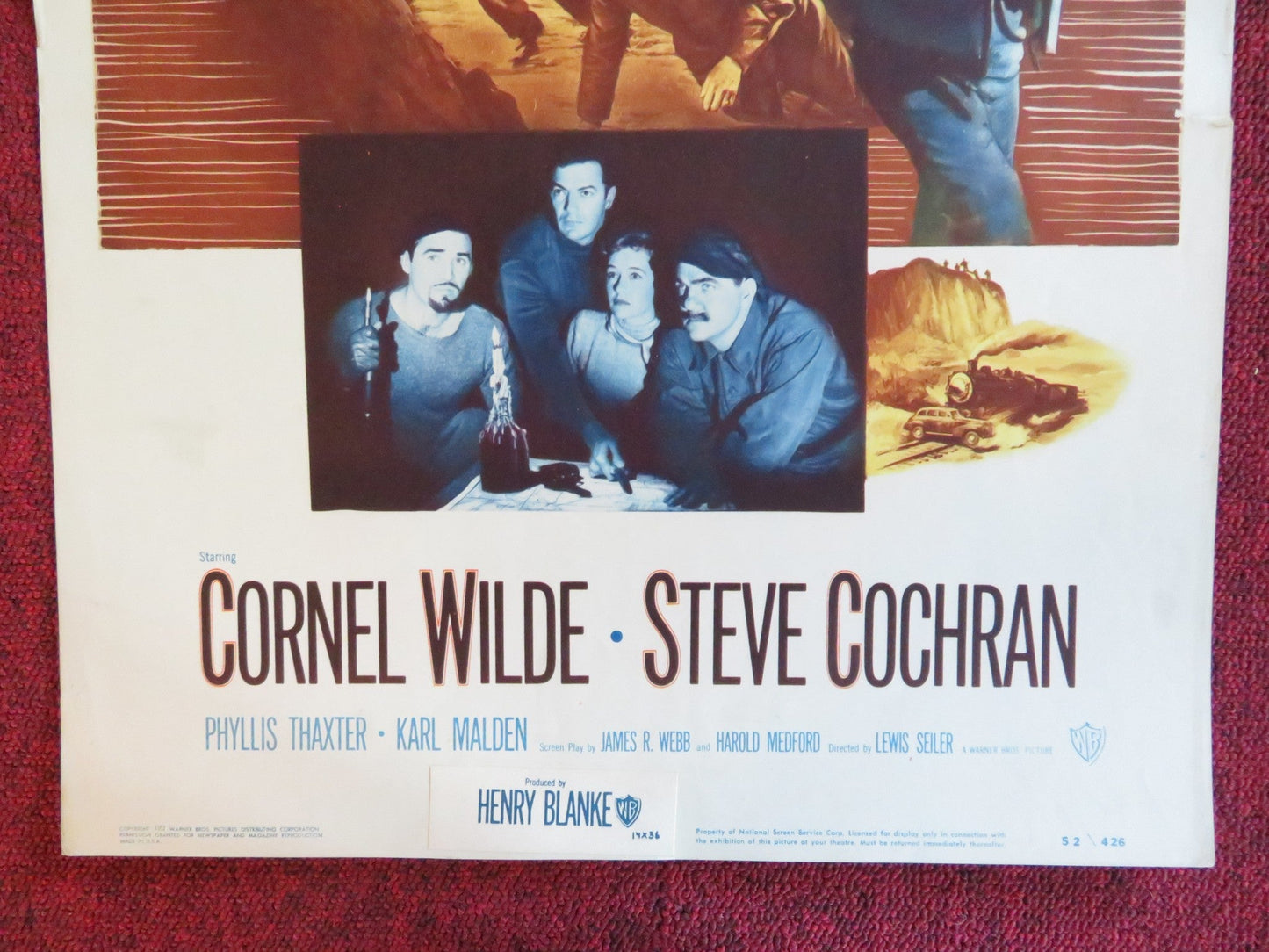 OPERATION SECRET US INSERT (14"x 36") POSTER CORNEL WILDE STEVE COCHRAN 1952 Rendezvous Cinema Movie posters