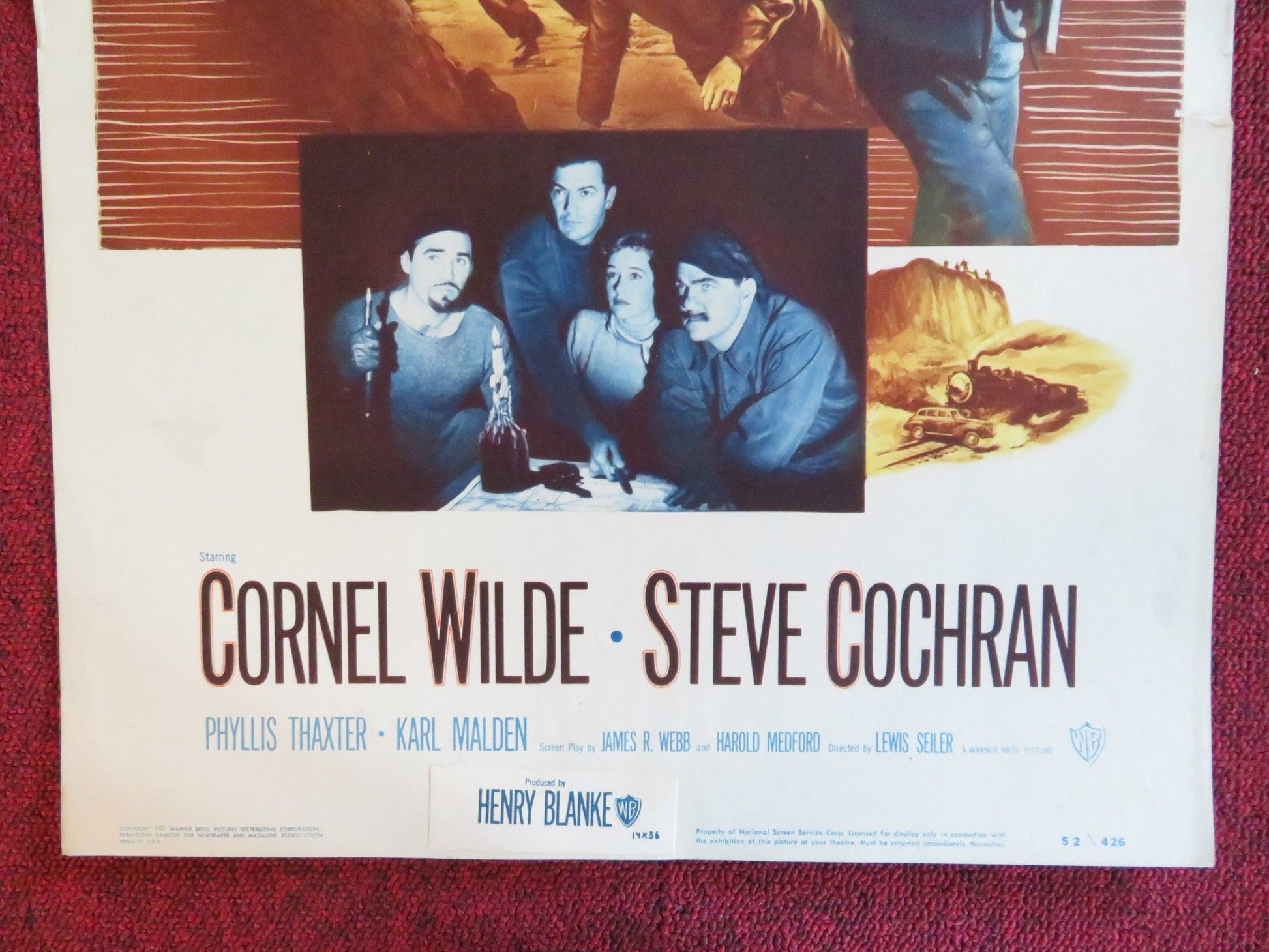 OPERATION SECRET US INSERT (14"x 36") POSTER CORNEL WILDE STEVE COCHRAN 1952 Rendezvous Cinema Movie posters