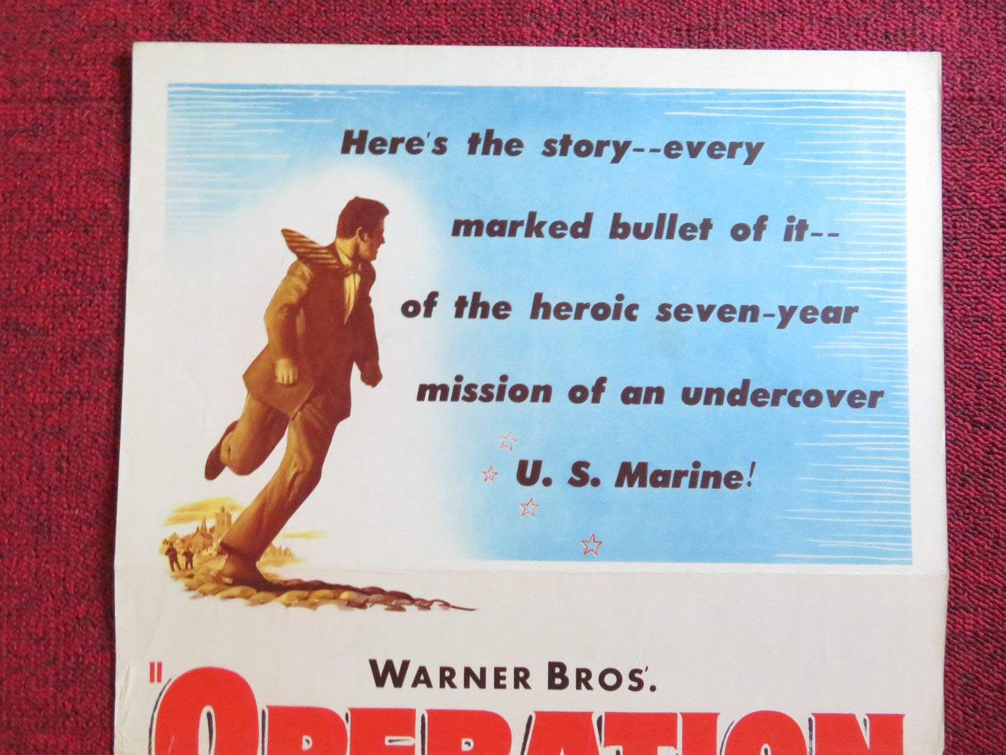 OPERATION SECRET US INSERT (14"x 36") POSTER CORNEL WILDE STEVE COCHRAN 1952 Rendezvous Cinema Movie posters