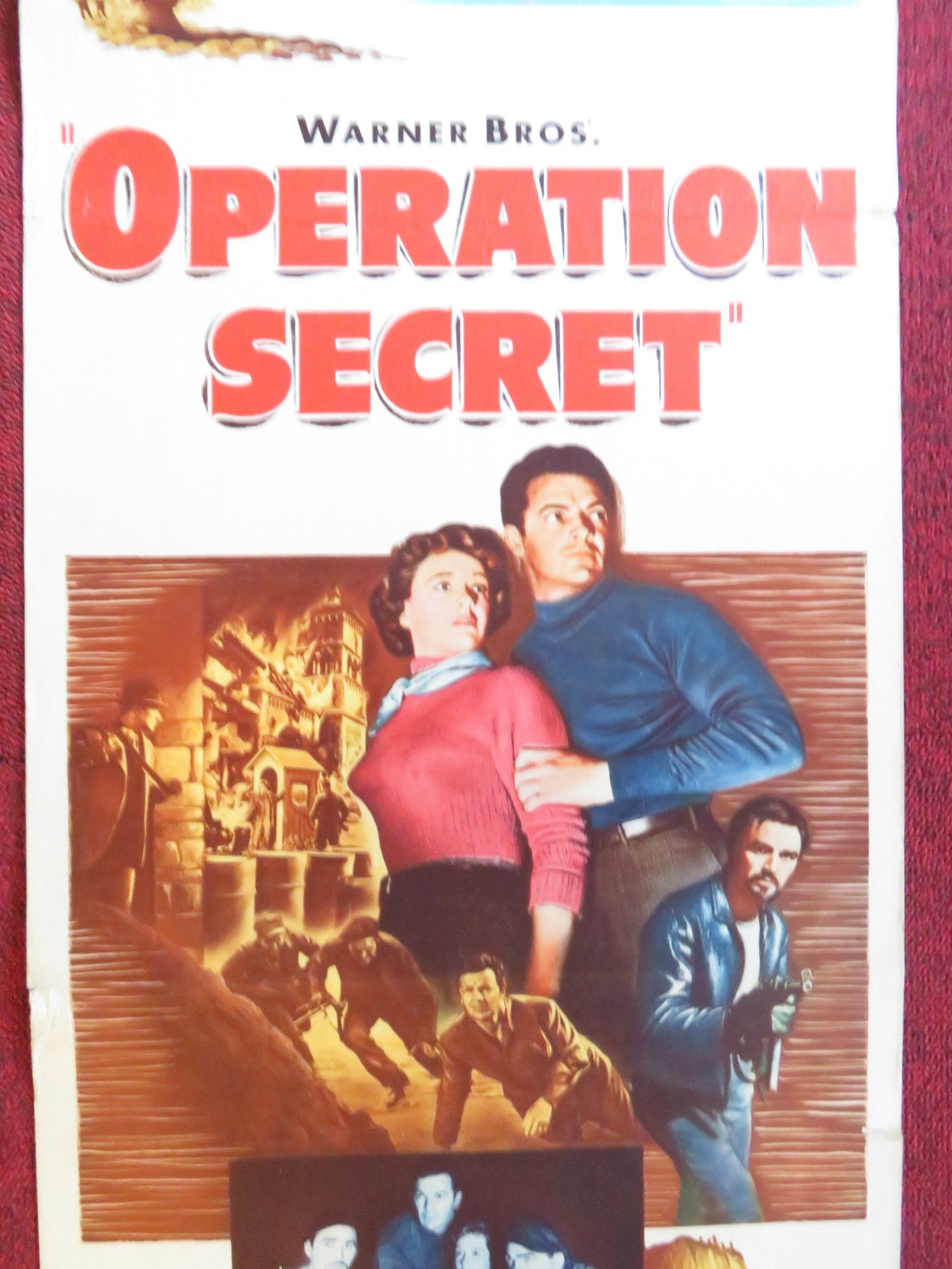 OPERATION SECRET US INSERT (14"x 36") POSTER CORNEL WILDE STEVE COCHRAN 1952 Rendezvous Cinema Movie posters