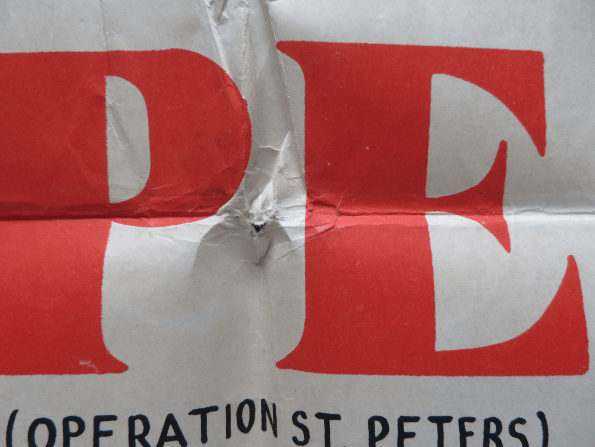 OPERATION ST. PETERS FOLDED ARGENTINA ONE SHEET POSTER LANDO BUZZANCA 1967 Rendezvous Cinema Movie posters