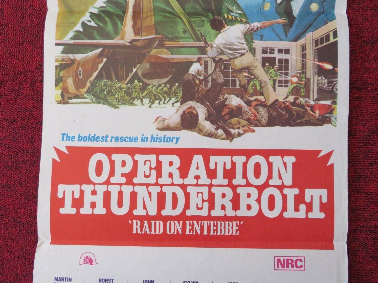 OPERATION THUNDERBOLT /Raid on Entebbe FOLDED AUSTRALIAN DAYBILL POSTER 1976 Movie posters