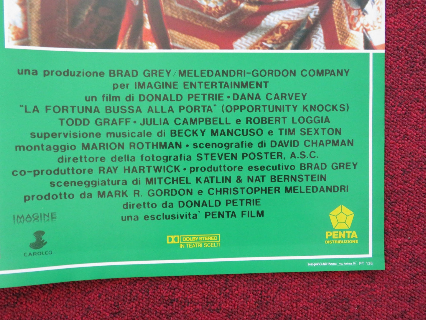 OPPORTUNITY KNOCKS - B ITALIAN FOTOBUSTA POSTER DANA CARVEY ROBERT LOGGIA 1990 Rendezvous Cinema Movie posters