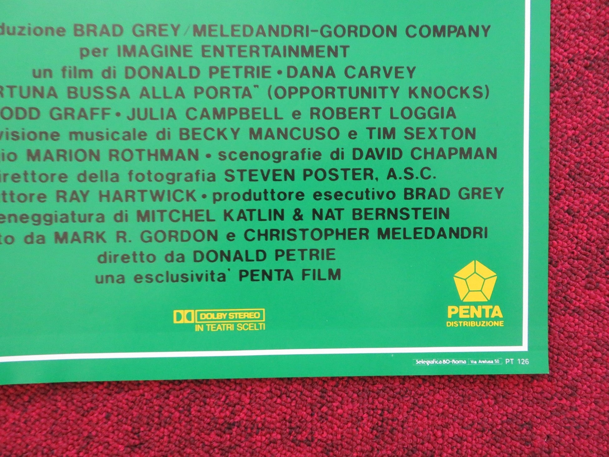 OPPORTUNITY KNOCKS - D ITALIAN FOTOBUSTA POSTER DANA CARVEY ROBERT LOGGIA 1990 Rendezvous Cinema Movie posters