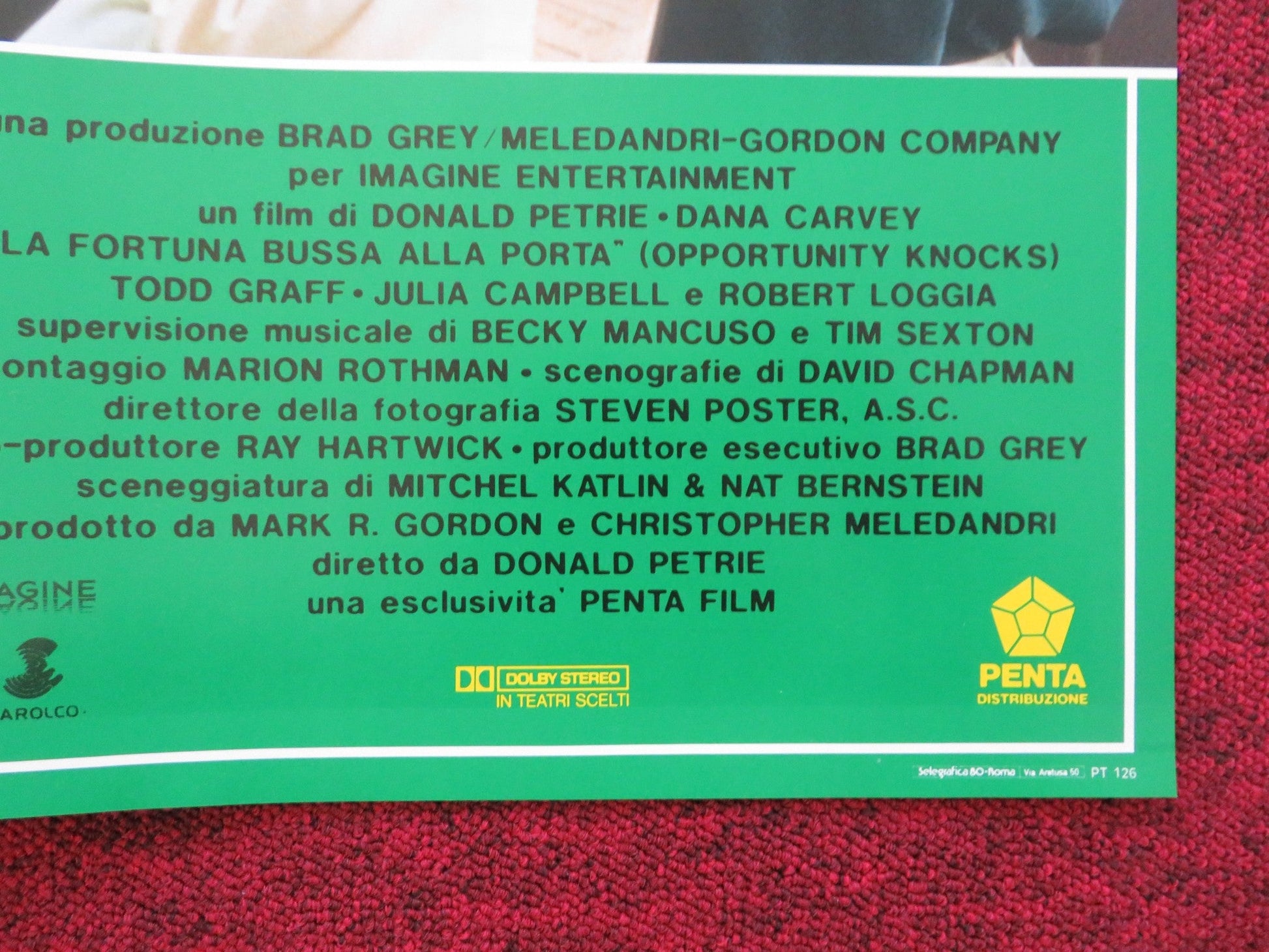 OPPORTUNITY KNOCKS - E ITALIAN FOTOBUSTA POSTER DANA CARVEY ROBERT LOGGIA 1990 Rendezvous Cinema Movie posters