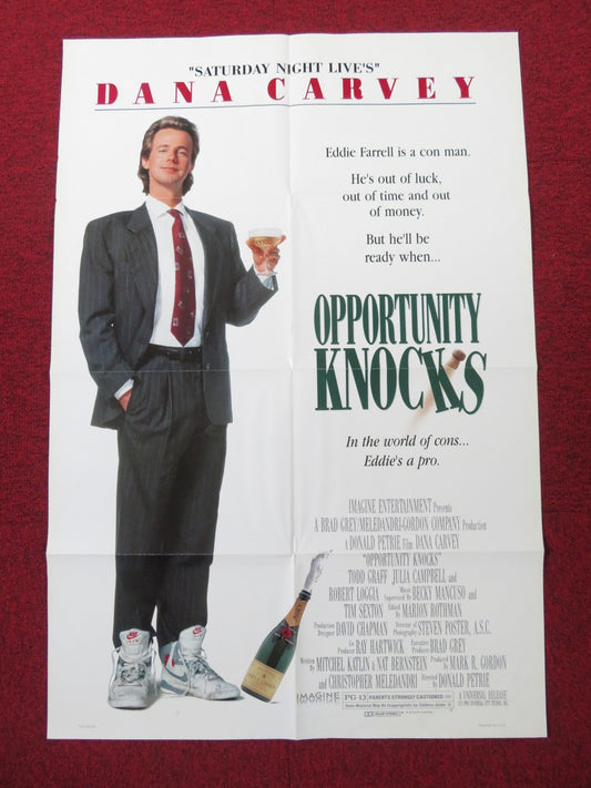 OPPORTUNITY KNOCKS FOLDED US ONE SHEET POSTER DANA CARVEY ROBERT LOGGIA 1990 Rendezvous Cinema Movie posters
