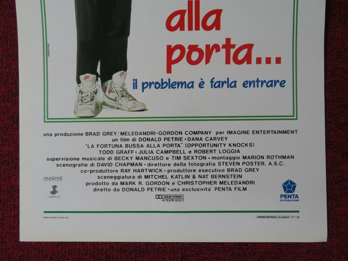 OPPORTUNITY KNOCKS ITALIAN LOCANDINA (27.5"x13") POSTER DANA CARVEY 1992 Movie posters
