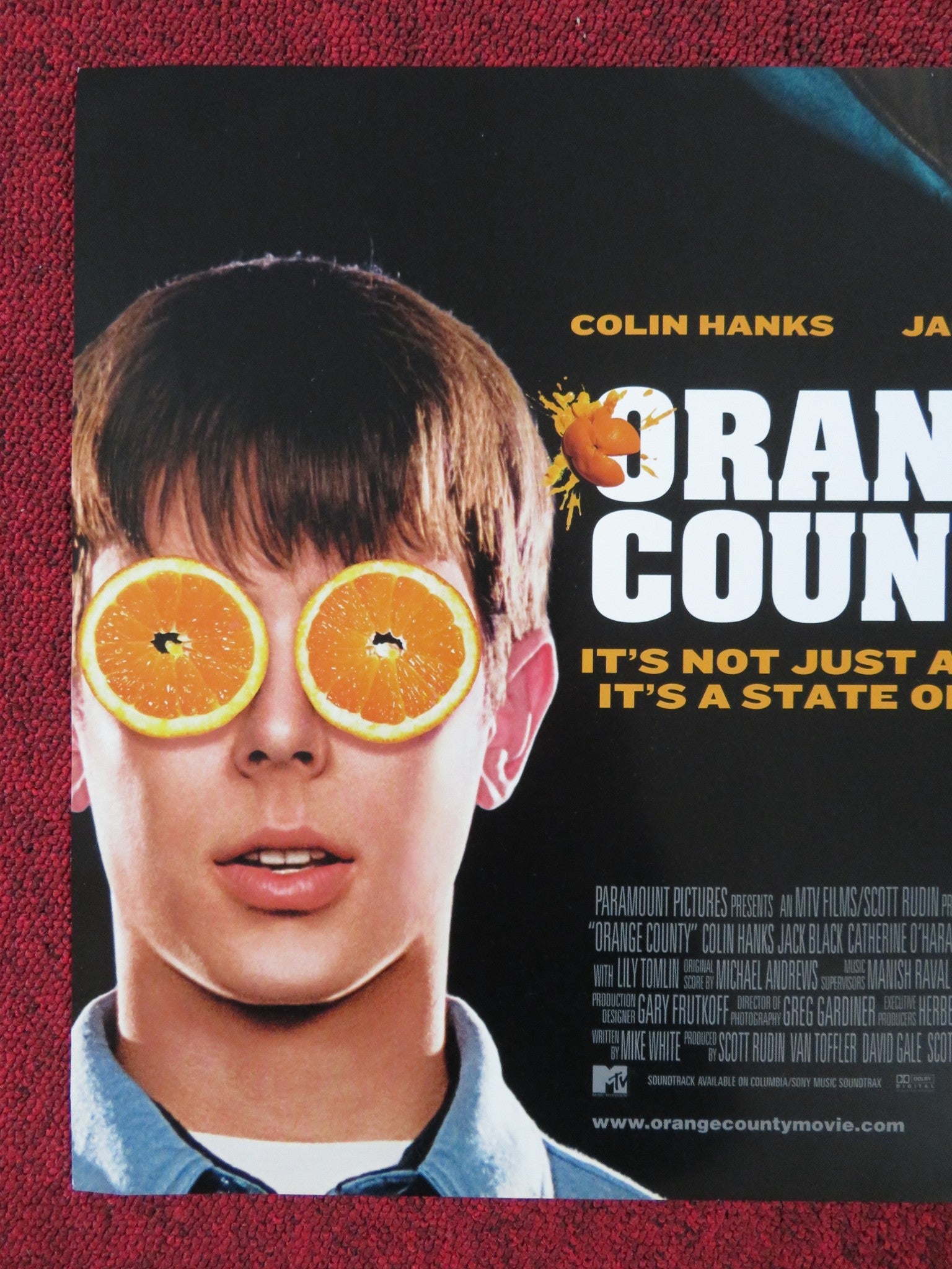 ORANGE COUNTY UK MINI QUAD POSTER COLIN HANKS JACK BLACK 2002 Rendezvous Cinema Movie posters