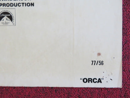 ORCA FOLDED US ONE SHEET POSTER RICHARD HARRIS CHARLOTTE RAMPLING 1977 Rendezvous Cinema Movie posters