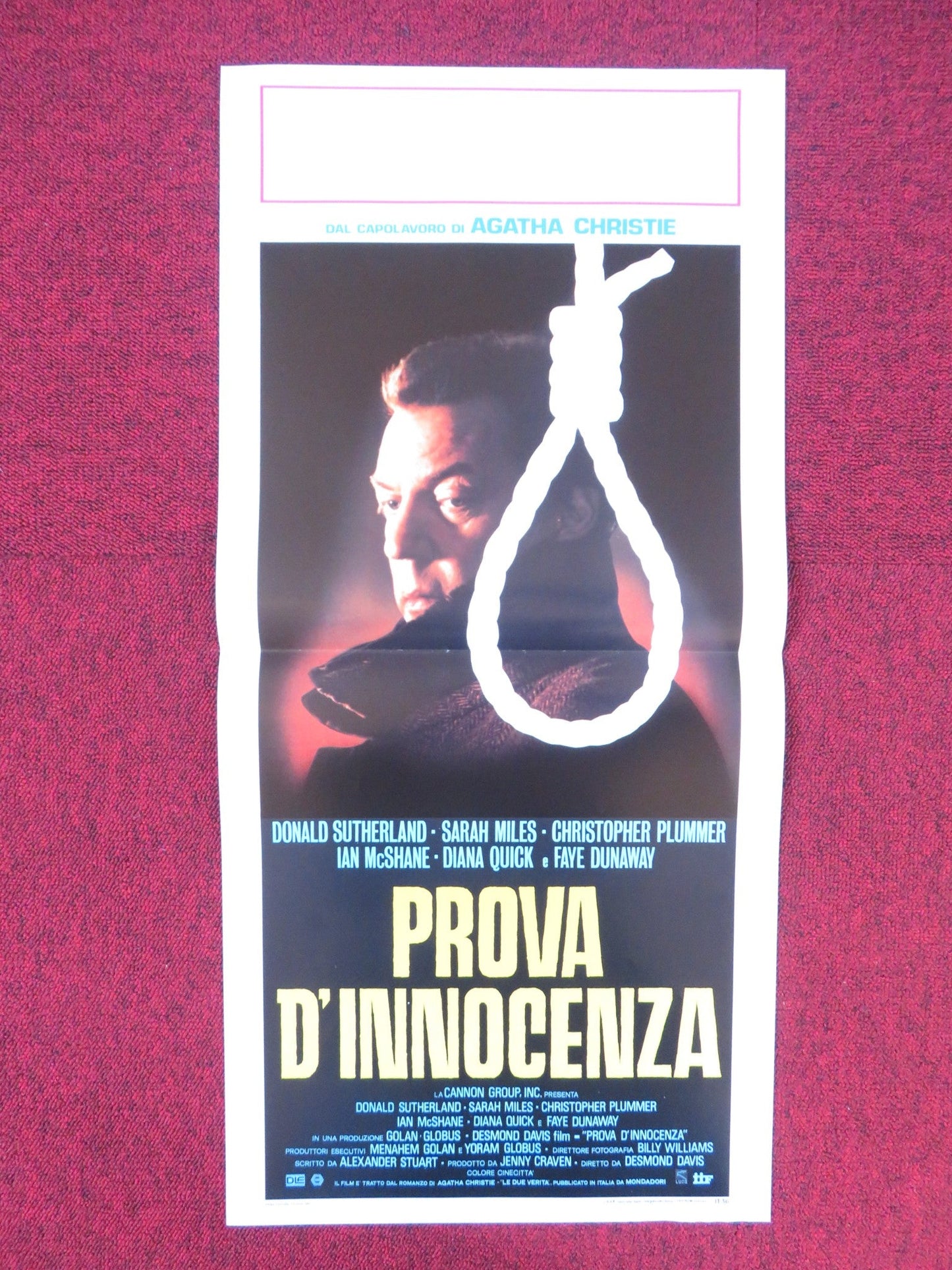 ORDEAL BY INNOCENCE ITALIAN LOCANDINA POSTER CANNON DONALD SUTHERLAND 1984 Rendezvous Cinema Movie posters