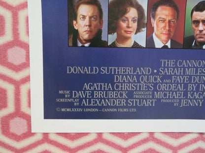 ORDEAL OF INNOCENCE US ONE SHEET POSTER AGATHA CHRISTIE 1984 Movie posters