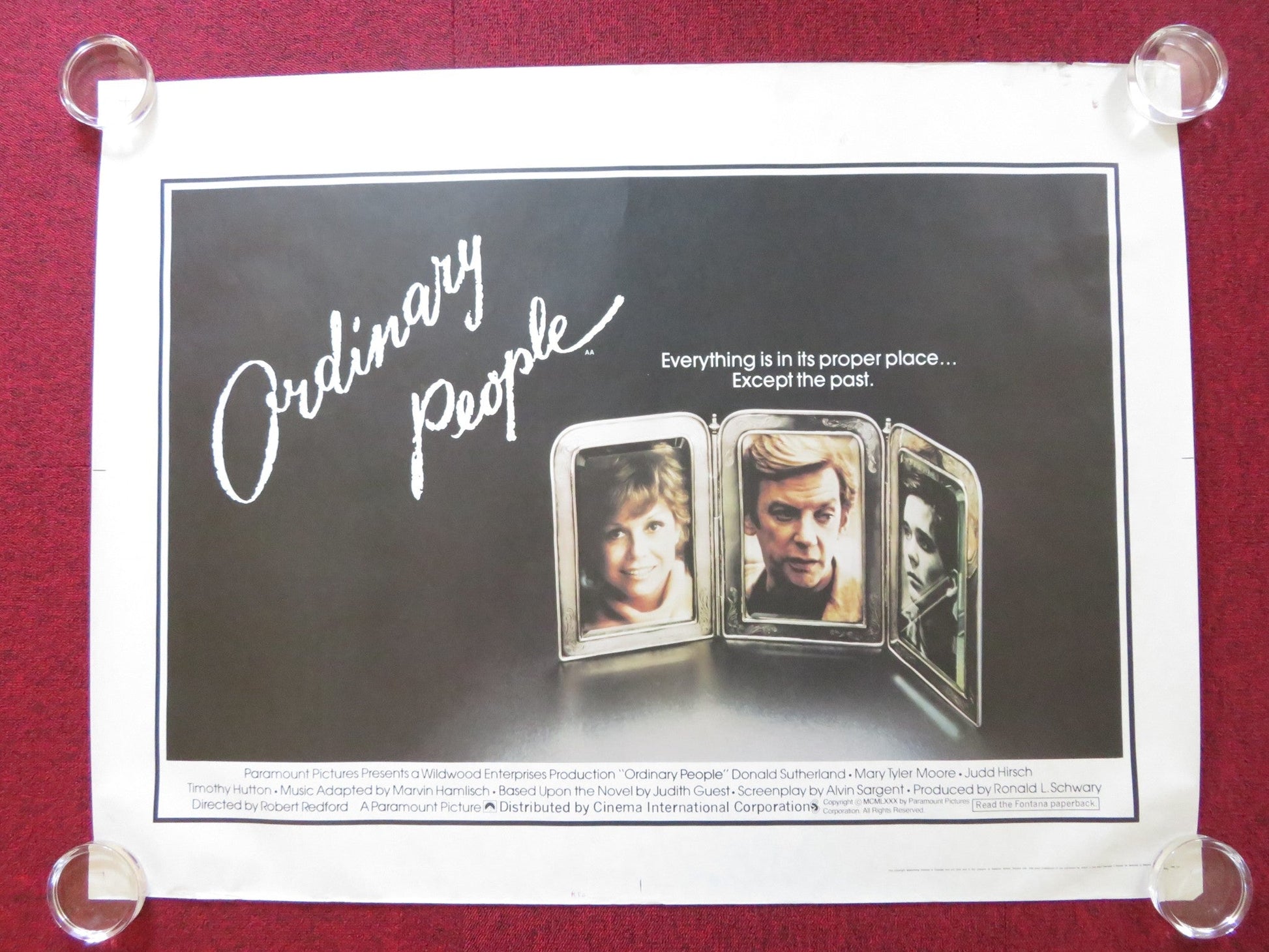 ORDINARY PEOPLE UK QUAD (30"x 40") ROLLED POSTER DONALD SUTHERLAND 1980 Rendezvous Cinema Movie posters