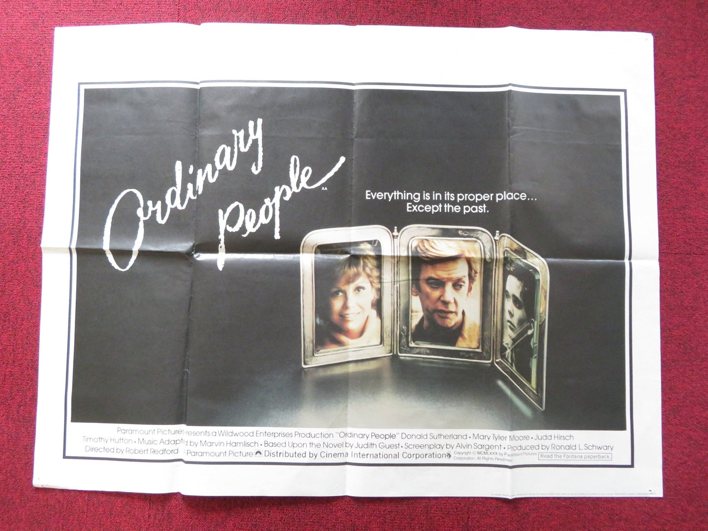 ORDINARY PEOPLE UK QUAD POSTER FOLDED DONALD SUTHERLAND MARY TYLER 1980 Rendezvous Cinema Movie posters